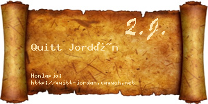 Quitt Jordán névjegykártya